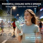 Water Bottle With Built-in Foldable Fan  Portable Dual-drinking Cooling Fan 