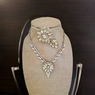  Juliana  D e Clear Rhinestone Brooch Necklace  earrings Wedding Gift Graduation