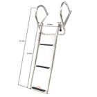 Boat Ladder Stainless Steel 3 Steps Telescoping Ladder Folding Dock Ladder