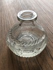 Vintage Glass Inkwell  perfume Bottle Raised Pattern Dots  Rope   Daisies Design