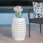  Lilac Outdoor 12  Iron Side Table  White 
