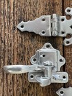 Lot Of 6 Antique Brass Ice Box Cabinet Hardware- Hinges Latch And Catch