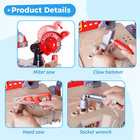 2-in-1 Kids Tool Bench Transformable Workbench With Electric Drill Pretend Play