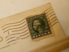 Rare 1913 George Washington Green One Cent Postage Stamp Cancelled On Postcard