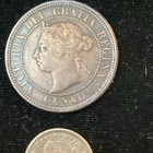 1890-h Canada 5 Cent Queen Victoria Silver Coin   1 Cent Coin Also In Photos 