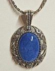 Carolyn Pollack Sterling 925 Lapis 19  Necklace 3 4  Drop Earring Set