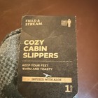 Field   Stream Cozy Cabin Gray Fleece Slip-on Slippers Mens 8-121 2 Women   s 5-10