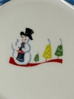 Coca-cola Stoneware Laughing Snowman 7  Dish - Christmas Salad Plate