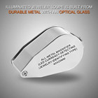 40x Jewelers Loupe Jewelry Loop Coin Magnifier Light Pocket Led Magnifying Glass