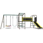 Metal Playground Swing Set Heavy Duty 660lb For Kids Backyard   2 Swings slide