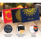 120 Thank You Gold Blank Red Blue Designed Envelopes Notes Cards Bulk Set 4x6 