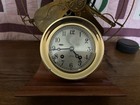 Vintage Chelsea Brass Ships Bell Clock With Key   Stand serial   836962