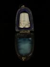 Antique Victorian Sterling 14k Rose Gold Scroll Repousse Engraved Thimble Sz 7