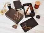Groomsmen Personalized Box  Custom Gift Box For Cigars And Flask For Groomsman