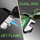 2 Waterproof Lighters Outdoor Windproof Torch Lighters Double Arc Lighters