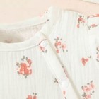 Baby Girls 4pcs Set Round Cotton Soft Flower Printing Daily Wear Cute Bodysuit