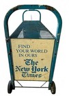 Vintage New York Times Newspaper Display Cart Rack Industrial Advertising Nyt