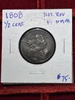 1808 Draped Bust Half Cent- Scarce Type Coin Vf Dam 