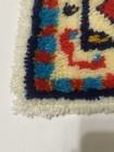 Vintage 70s Latch Hook Throw Pillow Case Abstract Geometric Design Completed