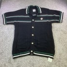 Casa Blanca Black Green White Knit Polo Shirt Shorts Set Loungewear Xxl Nwt