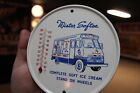 Rare 1960s Mister Softee Ice Cream Truck Dealer Embossed Metal Thermometer Sign