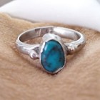 Vintage Navajo Sterling Silver Turquoise Ring Size 4