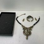 Heidi Daus Jewelry Set Necklace  Earings   Bracelet Blue Crystal And Stones