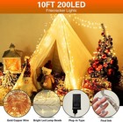 Fairy Lights Plug In 10ft 200 Led Cluster Lights Waterproof String Light Warm Wt