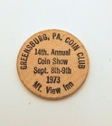 Vintage Buffalo Wooden Nickel 1973 Greensburg  Pa Coin Club 14th Annual Show