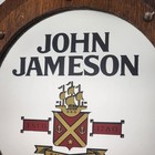 John Jameson Irish Whiskey Mirror Round Ship Porthole Wood Bar Pub Sign Vintage