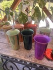 Vintage Bascal Anodized Aluminum Tumblers Set 7 Multicolor Mcm W  Coasters