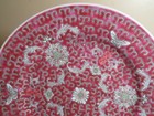 Pink Floral Butterflies Hand Decorated Famille Rose Plate Made In China 10 