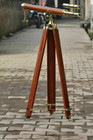 Maritime Style Telescope Gift Antique Solid Brass Double Barrel Floor Standing
