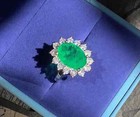 5 20 Ct Natural Emerald Diamond Engagement Wedding Ring 14k White Gold Size 6