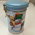 Vintage Disney Winnie The Pooh    let   s Build A Snowman    Metal Tin Canister 