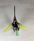 Blown Glass Animal  Hummingbird   Murano Style Figurine Ornament Yellow Red 4 8 