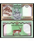 Nepal  10 Rupees  P-77  Lot 1000 Pcs  Random Year  Unc  Everest  Deer