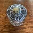 Antique Sterling Silver Cut Hobnail Vanity Powder Jar Victorian Hallmarked Ex