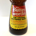 Vintage 1970s Mrs  Butterworth s Brown Amber Glass Syrup Bottle W cap Metal  10 