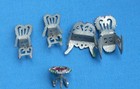 Vintage Metal Dollhouse Miniature Furniture Set Stylized Sofa Chairs Patio Tiny