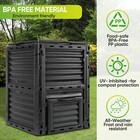 80 Gallon Garden Compost Bin Kitchen Food Waste Composter Bin Black Outdoor