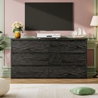 6 Drawer Large Dresser For Bedroom Wide Wood Chest Of Drawers Storage Cabinet
