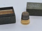Antique Gold Band Sterling Silver Sewing Thimble W box - Dielschneider Bros  Or 