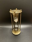 Vintage Brass Dual Sand Timer 7  Glass With White Sand 5 Minute Timer
