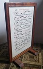 Antique Music Manuscript Page In Carved Wood Frame 17th Century