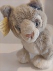 Vtg Dakin Gray Cat Plush Realistic Applause Stuffed Animal Kitten Blue Eyes Nwt