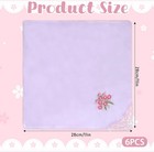 6 Pcs Ladies Cotton Handkerchiefs  Floral Embroidered Lace Vintage Wedding Party