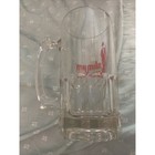 Slim Jim Brand Large 32 Oz Glass Beer Mug Heavy Clear Red Drinking Party Stein
