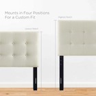 Emily Upholstered Fabric Full Headboard Ivory