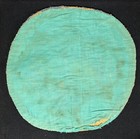 Antique Handmade Round Hooked Seat Cover  Primitive  14  - Flowers In Basket